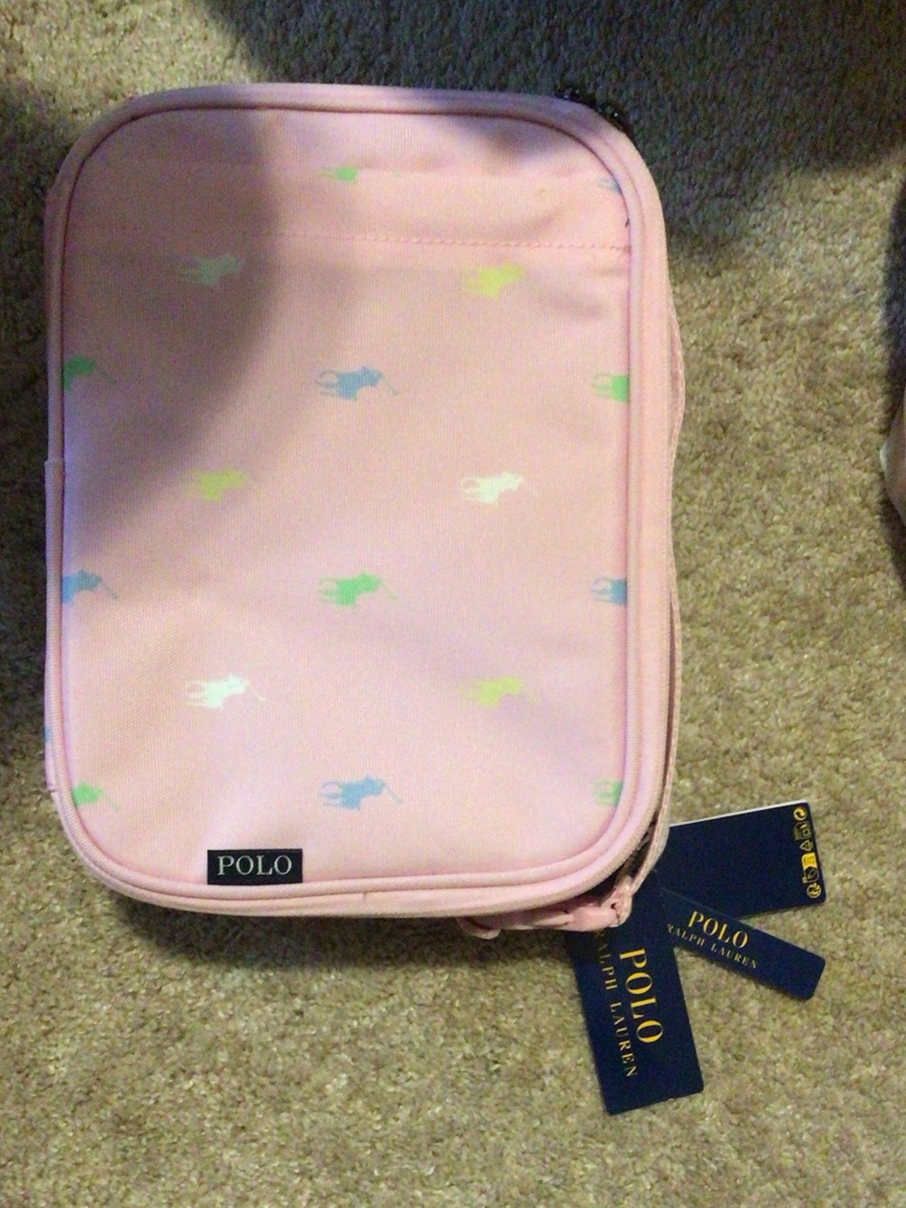 Polo by Ralph Lauren Pink Big Pony Insulated Canvas Lunch Tote